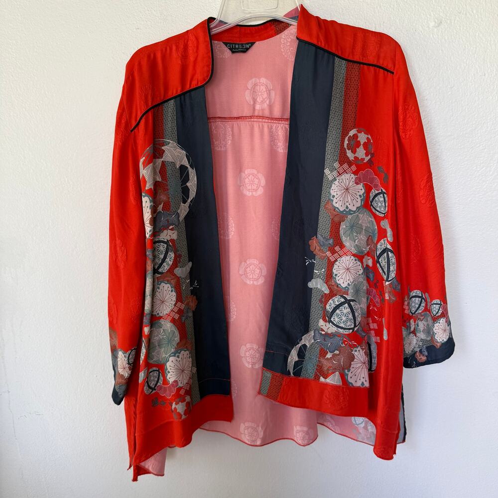 CITRON branded kimono-style  jacket Japanese design Size XL - Picture 2 of 10